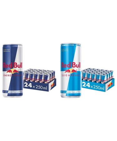 Set: Red Bull Energy Drink Doses Drinks of 24 Palette disposable (24 x 250 ml) & Energy Drink Sugarfree Doses drinks Sugar -free 24 pallet disposable (24 x 250 ml) with deposit - Germany set with Sugarfree
