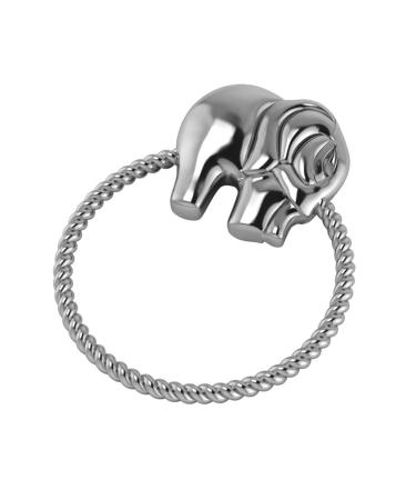 Krysaliis Sterling Rope Ring Elephant Rattle by Silver