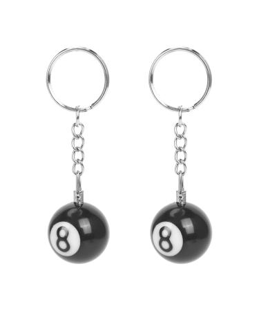 Bottam 2X Billiard Ball Keyring Key Ring Luck .8