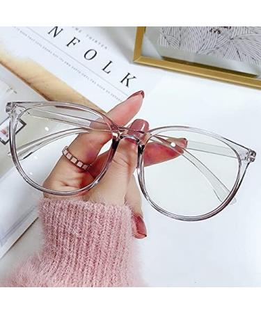 Shop Anti Blue Light Round Glasses for Men & Women - Transparent Computer Eyewear (Black) | Protect Your Eyes - Buy Online on GoSupps.com