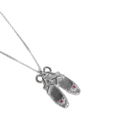 Oralgos fashionable ballet shoe trailers necklace for women trendy dance shoe choker party wedding jewelry accessory birthday gifts silver