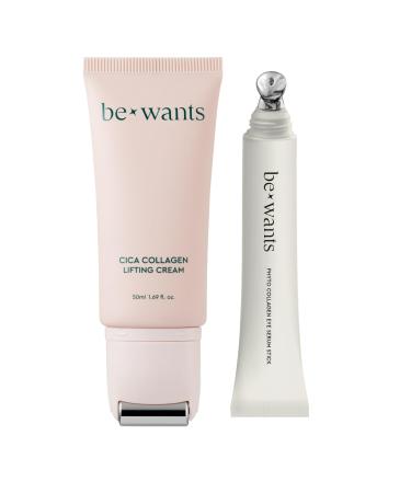K-Beauty bewants Cica Collagen Lifting Cream(1.7 fl oz) and Phyto Collagen Roll-On Eye Cream