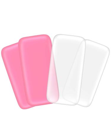 4 Pieces Silicone Lash Pads Eyelash Extension Holder Pallet False Lashes Holder Grafting Gasket Pallet Tools for Fake Eyelash Glue Holder Adhesive  Pink and Transparent