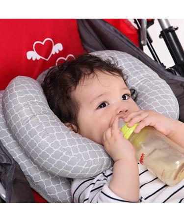 Buy Aipinqi Baby Head & Neck Pillow - Soft Bio Cotton Adjustable Stroller & Car Seat Travel Pillow for Toddlers (Gray & White) - Buy Online on GoSupps.com