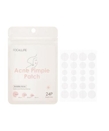 Acne Pimple Patch (24 Patches) | Daytime Invisible Acne Patch | Hydrocolloid Healing Patches | Absorbs Pus & Exudate | Waterproof | Zit Pimple or Acne Cover