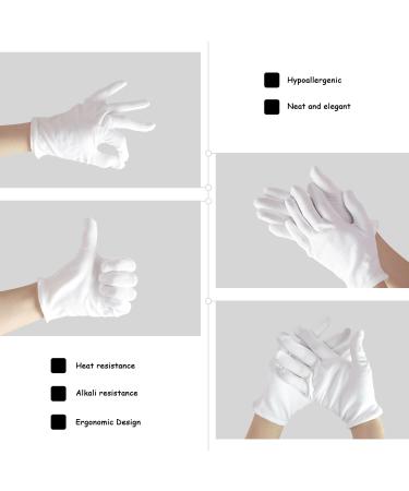 4 White Gloves + 1 Black Glove for Eczema Sensitive Dry Irritated Skin Overnight Hand Cream Lotion Protection Daily Work 100% Cotton Size 9" (5 Pairs) - Buy Online on GoSupps.com