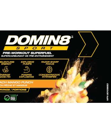 PVL Gold Series Domin8 Sport | pre-workout Superfuel | Peach Mango Punch | 225 G - Buy Online on GoSupps.com
