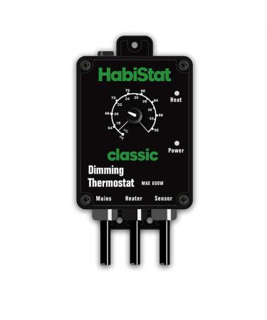 Habistat - Dimming Thermostat - Classic Range - Black - 600w - Designed Specifically For Controlling Light Bulbs & Heaters - Suitable For Reptiles - Accurate Temperature Control - Easy To Use - Buy Online on GoSupps.com