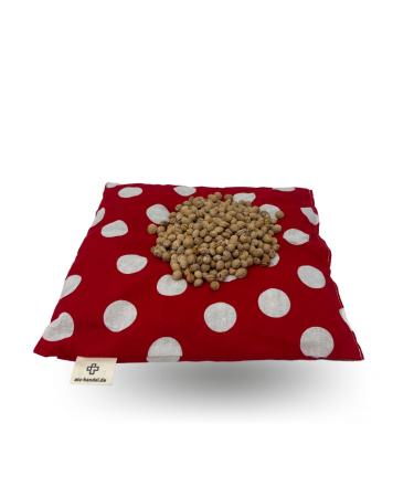 ATC Handels GmbH Kirschkernkissen 24x25cm red with white dots - grain pillows relaxation cushions warming pillows nature pillow xxl natural cherry kernels made in EU