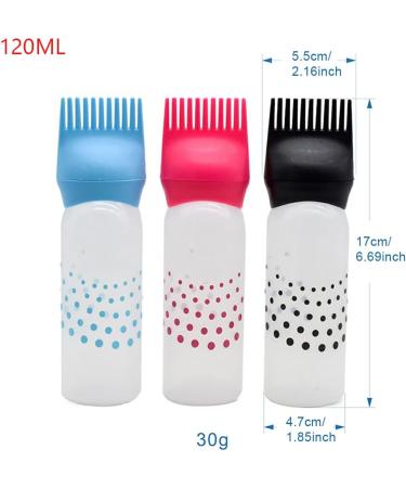 BOKIOESDE Home Barber Shop Portable Hair Dye Applicator Bottle Reusable Washable Filling Brush Dispenser with Scales Hairstyling Red - Buy Online on GoSupps.com