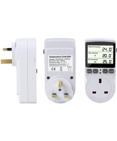 Gobesty Digital Temperature Controller Thermostat Outlet Socket 230 V Digital Thermostat Outlet Plug with Temp Sensor Temperature Switch Heating Cooling Timer for Greenhouse Farm Aquarium Reptile - Buy Online on GoSupps.com