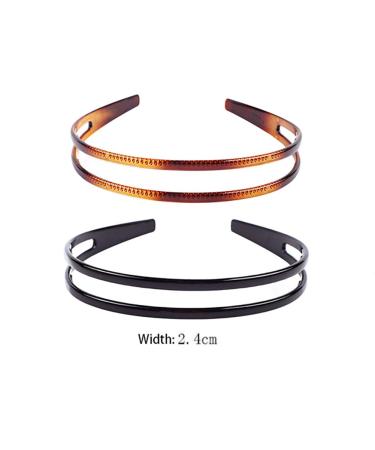 Set of 2 High-Grade Women's Hard Plastic Headbands in Black and Brown - Style F - Buy Online on GoSupps.com