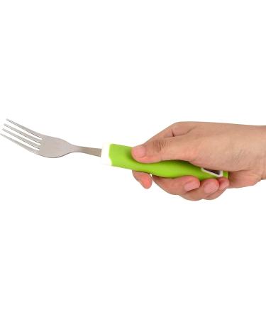 Special Supplies 5-Piece Adaptive Utensils Set - Non-Weighted, Non-Slip Handles for Hand Tremors, Arthritis, Parkinson's, Elderly Use - Stainless Steel Knife, Rocker Knife, Fork, Spoons - Colored - Buy Online on GoSupps.com