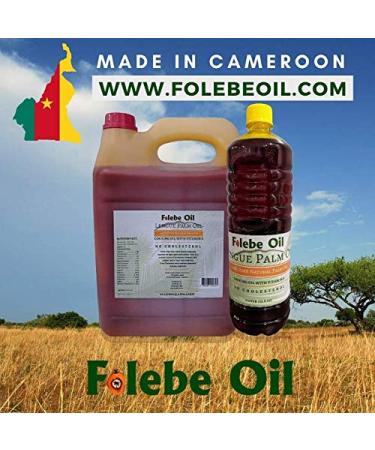Folebe 100% Pure Natural Red Palm Oil - 5L Cholesterol-Free Cooking Oil with Vitamin E | Rich in Antioxidants | Cruelty-Free Cameroon Palm Oil - Buy Online on GoSupps.com