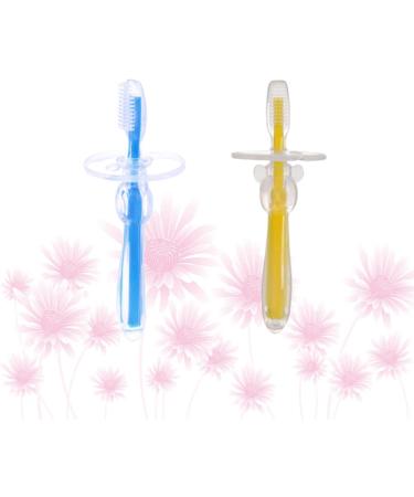4-Piece Silicone Children's Toothbrush Set | Infant Training Brush & Toy | Earth Tones - Safe & Fun for Teething Babies - Buy Online on GoSupps.com
