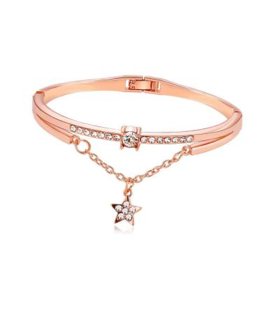Beaupretty Handdress High Steel High -quality workmanship Stylish bracelet dungeon women bracelet women bracelet rose gold arm loop star women bracelet star band jewel trailer Miss Fr ulein 19.5*1.2cm golden