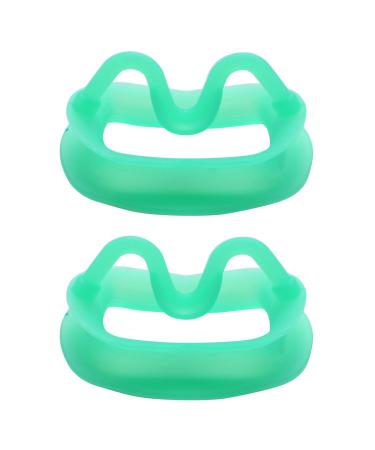 Tlilyy 2X Green New 1 Piece Dental Retractor Soft Silicone Intraoral Jaws Retractor Mouth Opener Expand Dental Orthopedic