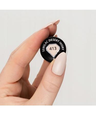 SEMILAC 413 Desert Ivory Nail UV Gel Polish | Long Lasting and Easy to Apply | Soak off UV/Led | Perfect for Home and Professional Manicure and Pedicure 7 ml - Buy Online on GoSupps.com