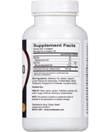 Ultra CoQ10 Coenzyme Supplement - 150 mg Ubiquinone for Cardio & Brain Health | 120 Softgels with Enhanced Absorption - Buy Online on GoSupps.com