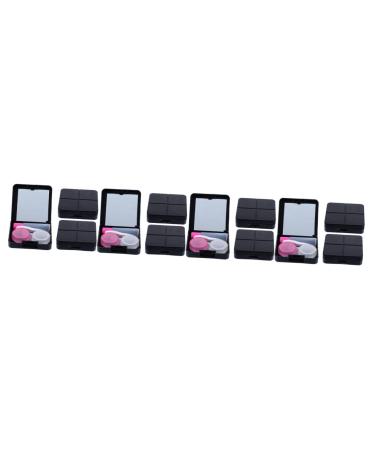 Homsfou 12 sentences contact lens container case with mirror-holder travel lens case travel contact lens holder Colored contact lenses Storage box foster box bracket travel suite pp blackx4stk 6.5x6.5x2cmx4pcs