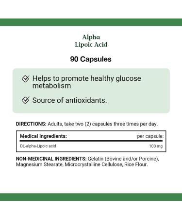 Nature's Bounty Alpha Lipoic Acid 100mg Pills Helps Fight Free Radicals in the Body 90 Capsules - Buy Online on GoSupps.com