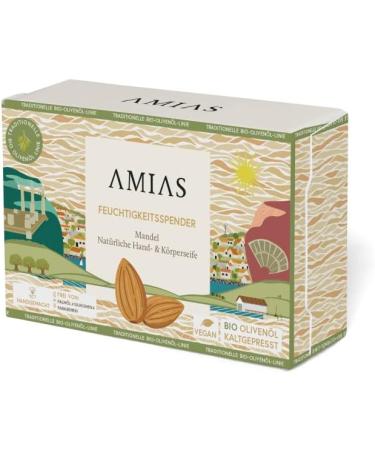 Solid soap with almond - hand face and body - vegan and free from palm oil - with cold pressed olive oil - ingredients 100% natural - handmade - Buy Online on GoSupps.com