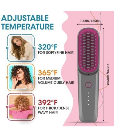 Buy Cordless Hair Straightening Brush - Portable Mini Ionic Hot Comb for Travel | USB Rechargeable & Anti-Scald Design - Buy Online on GoSupps.com