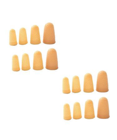 FRCOLOR 25pcs Counting Finger Gloves Fingertip Cots Rubber Fingertip Protector Rubber Anti-Skid Finger Cover Rubber Fingertip Cover Fingertip Protective Covers Rubber Fingertip Caps Yellow 4X2.4CM