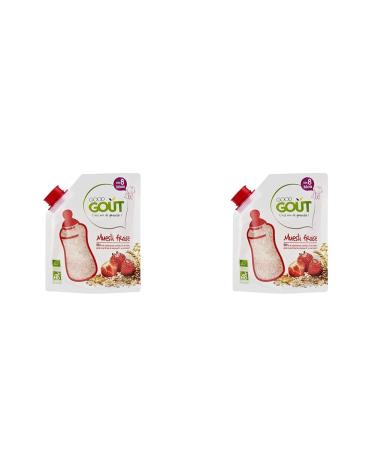 GOOD GO T - Muesli Fraise - C r ales Pour B b - D s 6 Mois - Au Biberon Ou En Bol - Bio - Sans Sucres Ajout s* - tui Carton - 200g (Lot de 2)