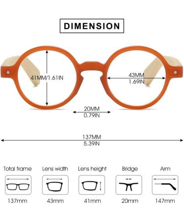 Shop Retro Round Reading Glasses | Vintage Style Wood & Plastic | Unisex Visual Aid +1.0 to +4.0 - Buy Online on GoSupps.com