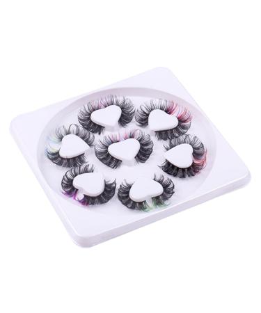 minkissy 7 Pairs False Lashes Fake Eyelashes False Lash Extensions Fluffy Eyelashes False Eyelashes Makeup Eyelashes Color Lashes Curl Lash Clusters Cosplay Extend Chemical Fiber