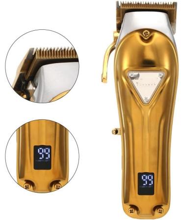 Hair Clippers for Men - High Power Full Metal Body Electric Hair Clipper with Digital Display & Base Charging - Gold Color - Buy Online on GoSupps.com