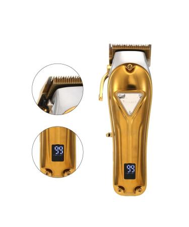 High Power Full Metal Hair Clippers - Electric Salon Clipper with Digital Display & Base Charging (Silver) | International Shipping - Buy Online on GoSupps.com