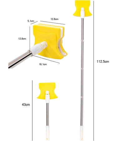 LTLJX Double-Side Magnetic Glass Cleaner with 360 Degree Rotation Head and Stainless Steel Extension Pole Home Cleaning Wiper for High-Rise Windows 5-36cm Green - Buy Online on GoSupps.com