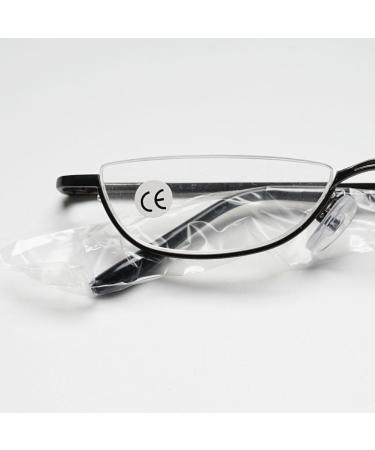 Vevesmundo Reading Glasses - Classic Metal Halfband Narrow Spring Hinge Work Glasses Stylish Reading Aid for All Ages - Buy Online on GoSupps.com