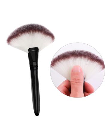 FOMIYES Black Makeup Cosmetics Large Wood Handle Brush Powder Foundation Brush Bamboo Sector