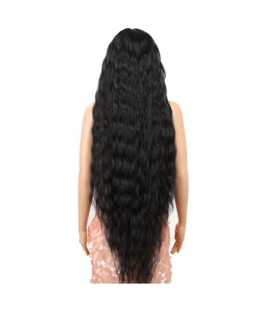 41 Inch Style Icon Lace Front Wavy Synthetic Wig with Baby Hair - 130% Density (1B) - Buy Online on GoSupps.com