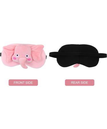 DOITOOL 2Pcs Flannel Elephant Sleep Mask Set - Soft Eye Cover for Men & Women | Pink Grey - Buy Online on GoSupps.com