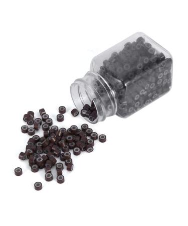 Buy Pongnas 500PCs 5mm Hair Extension Beads - Silicone Cladding Connecting Rings in Medium Brown & 5 Colors | No Slide Durable & Perfect for Real Hair Extensions - Buy Online on GoSupps.com