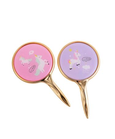 HDMirrorr 2 pieces of portable make -up mirror make -up mirror with handle cosmetic mirror Handpiegel for home and outdoor area for Valentine's Day anniversary birthday