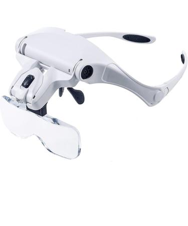 Nanxin Head Magnifier Head Wearing Loupe Magnifier with LED Light Hands Free Reading Magnifying Glasses 5 Replaceable Lenses for Professional Jewelry Loupe Reading Watch Electronic Repair