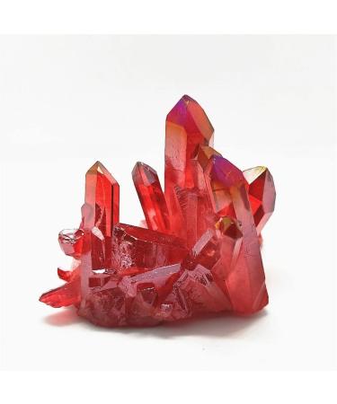 100g Natural Crystal red Angel Quartz Cluster Specimen d Titanium Coated Quartz Cluster Stones