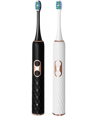 M6 Electric Toothbrush - 8 Brush Heads 9 Modes 2 Min Smart Timer 60 Days Battery - Rechargeable Sonic Whitening Toothbrush for Adults & Kids - White - Buy Online on GoSupps.com