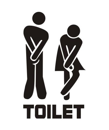 PULABO Unisex Toilet Sign Decal Creative Toilet Entrance Sign Sticker Wall Decals Hotel Washroom Wall Door Stickers Decor Cost-effective and Sturdy Durable