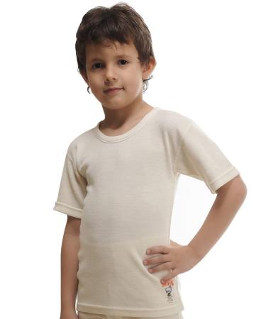 CozyPosh Kids Base Layer - 100% Merino Wool Short Sleeve Thermal T-Shirt 3T