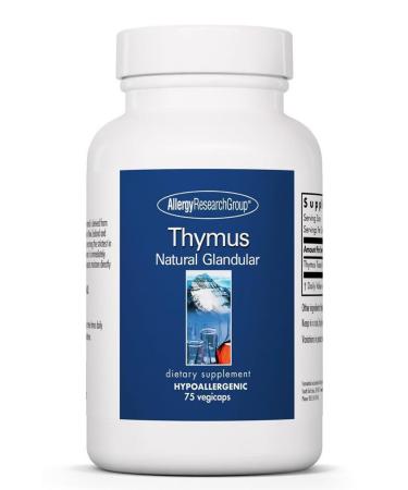 Allergy Research Group Thymus Supplement - Thymus Tissue Glandular Extract 1000mg Raw Thymus Glandular Ovine Lyophilized Hypoallergenic - 75 Count