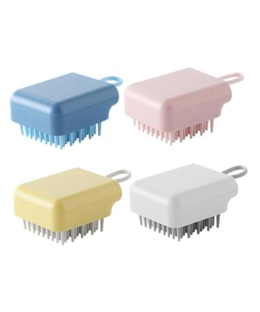 Magiclulu 4 piece massage shampoo brush massage comb shampoo for thick hair scalp ridge back scrubber made of silicone shampoo hair washer made of silicone baby comb pebble gel shower head body