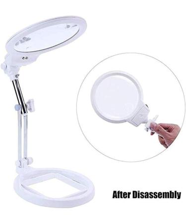 Desktop Magnifying Glass 2X 6X Led Foldable Magnifier Lamp Reading Glass Loupe for Reading Repair Hobbies White A Magnifying Glasses to Pursue Happiness - Buy Online on GoSupps.com