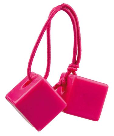Titania hair ties in various neon colors 5 pieces with cube pendant