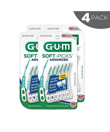 GUM Soft-Picks Advanced Dental Picks 360 Count (Pack of 4) - 90 Count per Pack - Buy Online on GoSupps.com